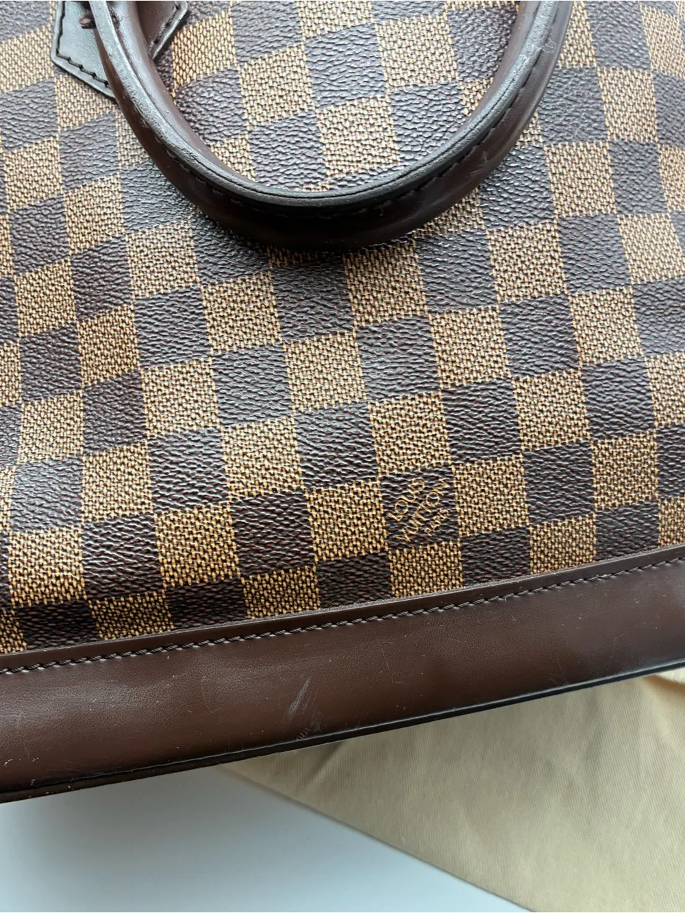 Louis Vuitton Damier Ebene Alma PM Hand bag with LV dustbag